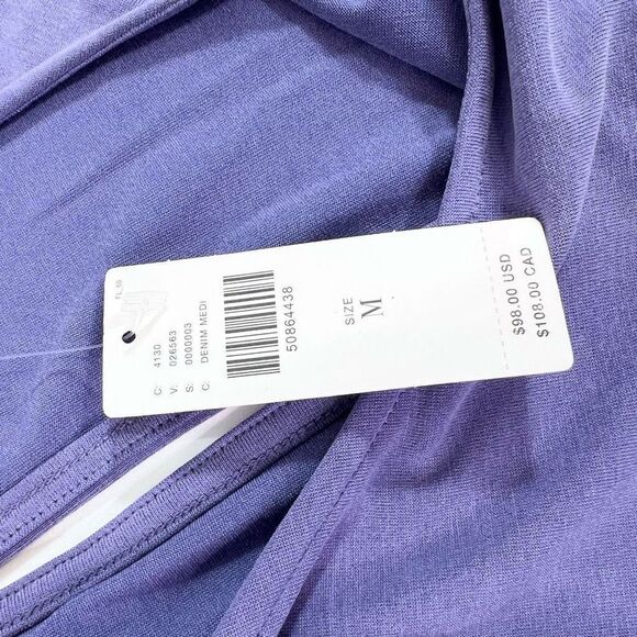 Anthropologie Shift Dress Women's Medium Bell Sleeve Keyhole Purple Mini NEW - Picture 7 of 12